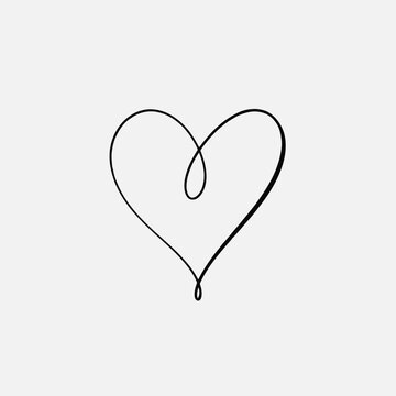vector illustration of Minimalist heart shape with a small loop and drip effect