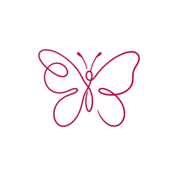 vector illustration of Simple red butterfly vector illustration