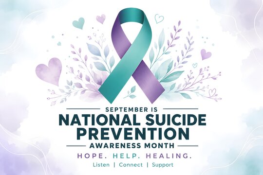 September is national suicide prevention awareness month awareness ribbon