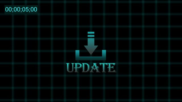 Digital download update arrow icon on grid background