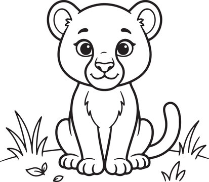 Happy cartoon elephant with raised trunk and smiling face smile