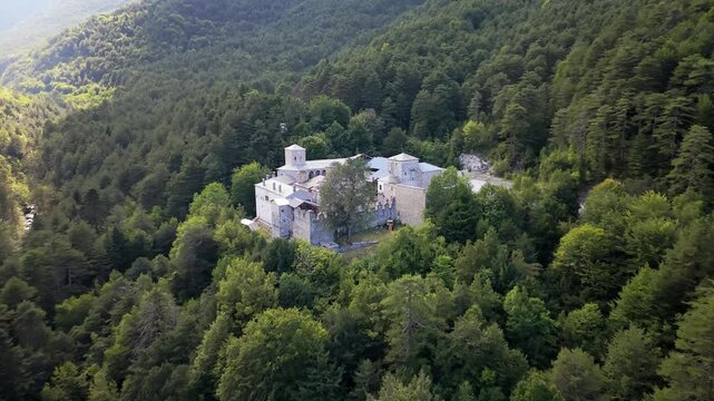 Agios Donysios monastery in Olympus region, Greece, Enipeas gorge