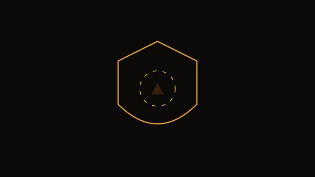 Minimalist hexagon hud interface animation with pulsing target for tech and gaming motion 4k motion minimalist