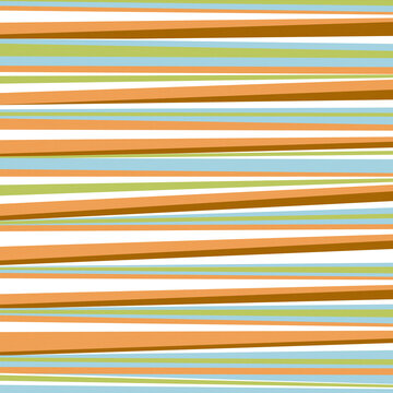 Retro abstract pattern with irregular horizontal stripes in orange, brown, green, blue and white, ideal for textiles, wallpaper, wrapping paper and creative backgrounds.