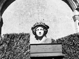 Black and White Shot of Classical Antique Stone Statue Bust © PetitNuage