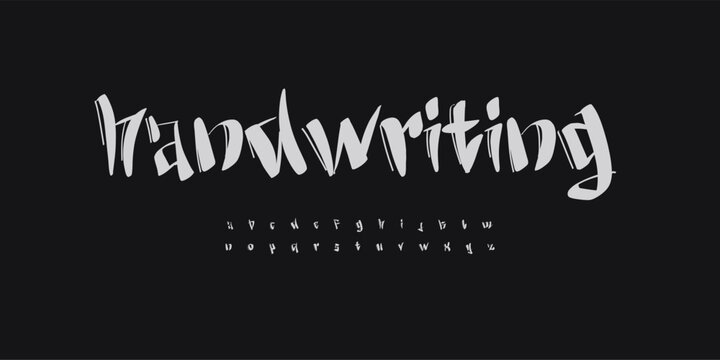 Youth Font Youthful Alphabet for Skater Quotes. Marker Graffiti Street Art Letter Set Dynamic Bold Strokes. Spirited Expressive Headline, Urban Fonts Design. Vector typeset