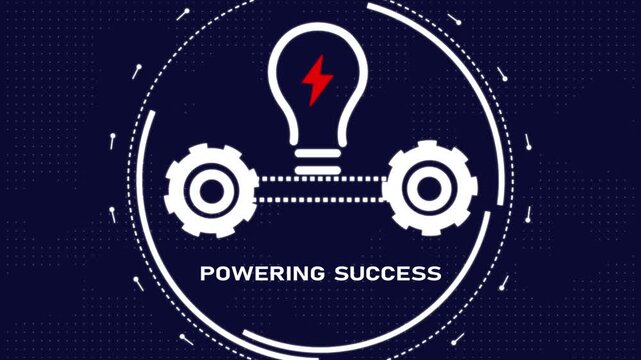 Powering success Concept with Light Bulb, Gears, and Innovative Idea Symbol for Business Strategy, Problem Solving, Inspiration, Brainstorming, Education, Technology, 