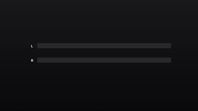 Minimalist ui interface with l and r audio channel selection bars on dark animation 4k background channels