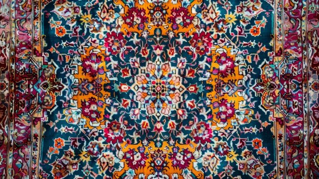 Luxury Indian Rug - backdrop. Old Turkish kilim. Vintage Persian carpet, tribal texture. Ethnic textile. Perfect abstract frame design - background.