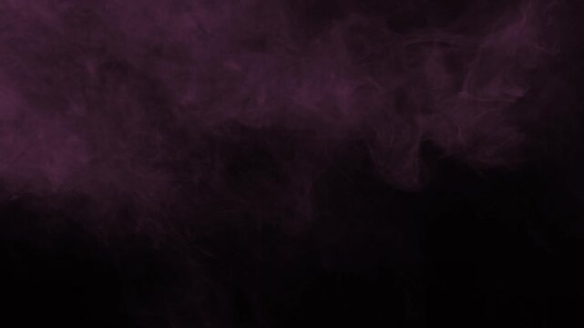 Atmospheric pink fog swirling in upper frame against isolated dark black background