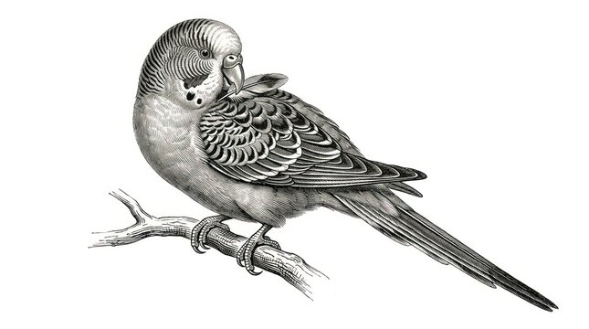 Corporate Elegance High Quality Black and White of a Perched Zebra Finch Bird with Detailed Feather Texture