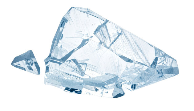 broken ice crystal shard, isolated on transparent background