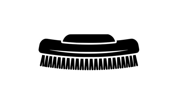 Minimal Black Clothes Brush Garment Cleaning Vector Illustration