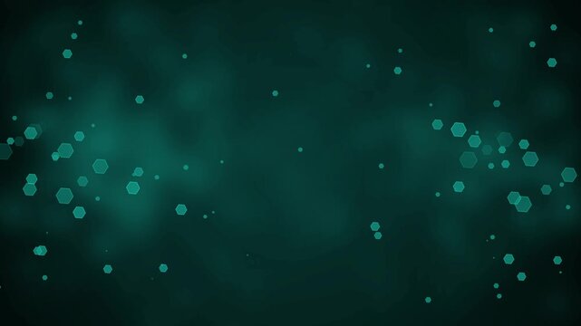 Abstract background with glowing bokeh lights and scattered hexagon shapes animation