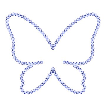 Sapphire Butterfly Luxury Gemstone Outline. Blue Diamond Gem Butterfly Silhouette Illustration for luxury branding, jewelry concepts, and elegant designs.