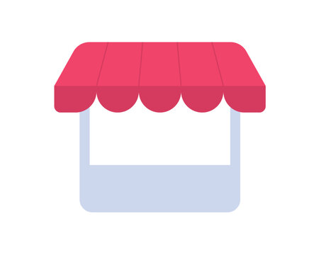 Shop front icon, store vendor sign symbol simple minimal flat cartoon graphic illustration isolated&nbsp;on white background, retail storefront&nbsp;boutique stall shape, kiosk stand shopfront image