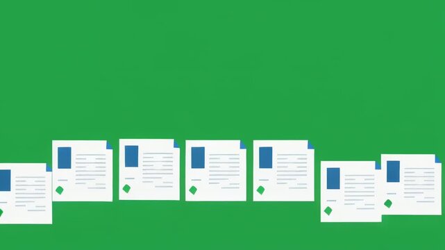 Floppy Disk Drive Array Data Storage Progression Abstract Green Screen Background