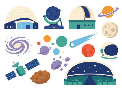 プラネタリウム 宇宙 科学館 天体 銀河 グラフィックイラスト素材