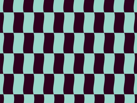 Dynamic wavy checkerboard optical pattern. Great for modern fashion prints, packaging, posters, phone cases, social media banners, and digital backgrounds