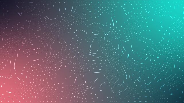 Abstract background dots and curved light trails forming a flowing swirl pattern animation