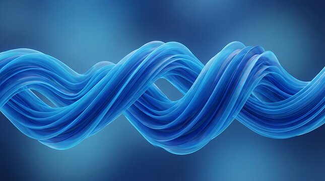 Abstract three dimensional render featuring swirling azure ribbons in a seamless fluid composition abstract blue render wave background shape flow liquid dynamic modern smooth pattern movement art