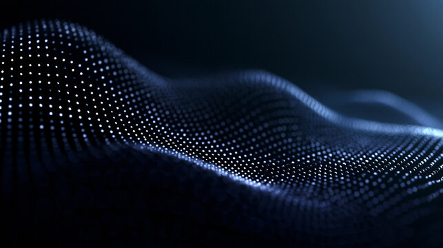 Digital Wave of Glowing Particles Representing Big Data Technology