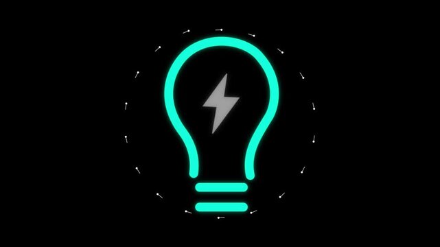 A bright light bulb graphic houses a glowing central globe. Worldwide ideas radiate from this light bulb design. Crisp outlines shape the light bulb symbol