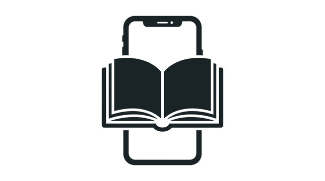 Mobile learning and digital education concept with ebook on smartphone.