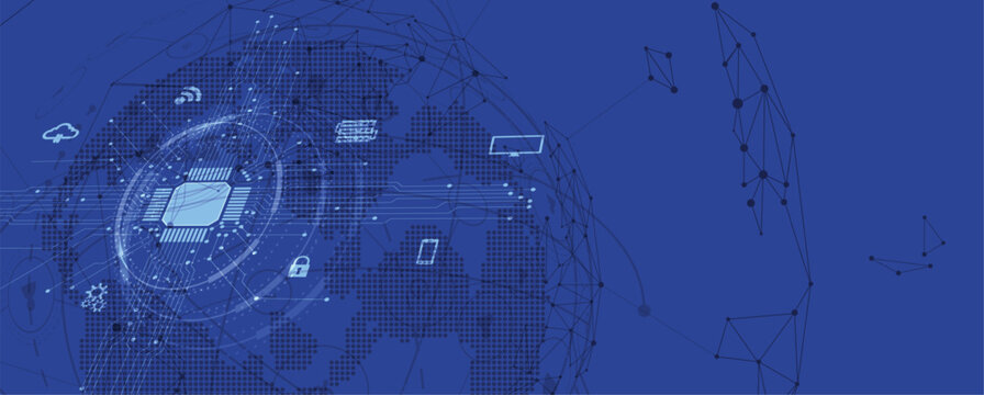 Digital cyberspace background representing big data, cloud computing, and AI
