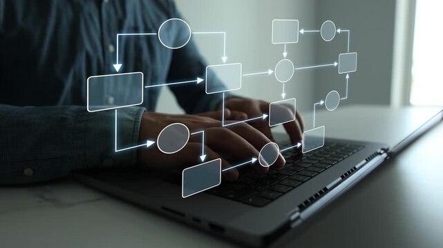 Scheme hierarchy management of corporate.	Digital technology of business process and workflow automation with flowchart and processing management.
