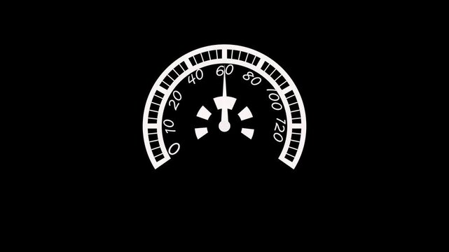 Abstract Minimal Speedometer Dashboard Animation with Dynamic Speed Indicator and Futuristic Automotive Concept
