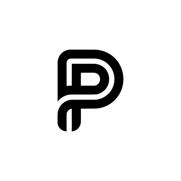 Modern letter P logo formed by parallel curved lines, a clean vector icon for corporate and creative brand. Modern Letter P Logo. 