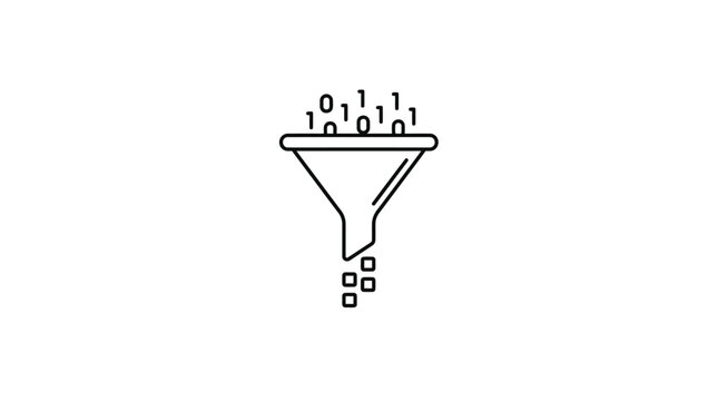 Data Filtering Funnel Icon Vector Illustration