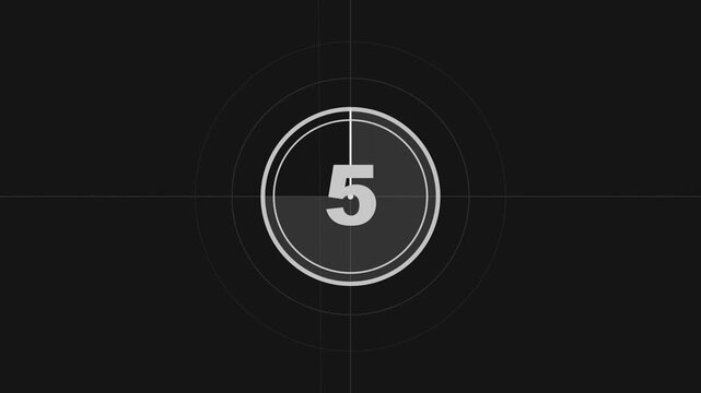 Classic Vintage Movie Film Countdown 10 to 0 Seconds Timer Graphic Background