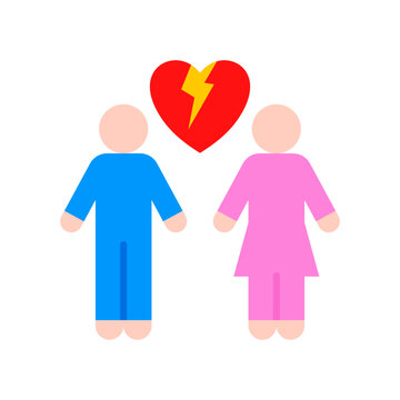 Love Crisis Icon Flat Color Style