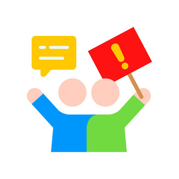 Protest Icon Flat Color Style