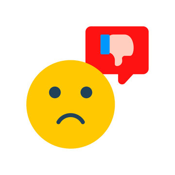 Dislike Icon Flat Color Style