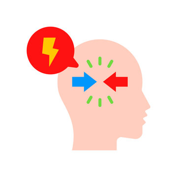 Internal Conflict Icon Flat Color Style