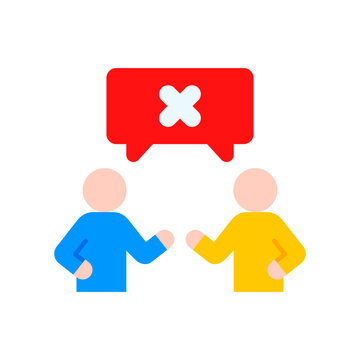 Disagreement Icon Flat Color Style