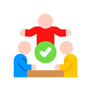 Mediation Icon Flat Color Style