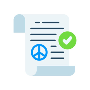 Peace Treaty Icon Flat Color Style
