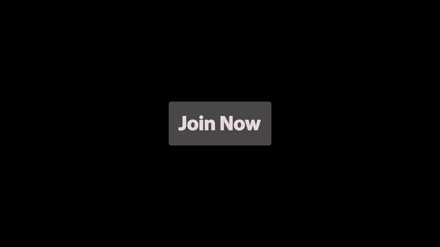 Join Now CTA Text Animation on Red Button with Arrow Cursor Click on Transparent Background for Website, App, Game.
