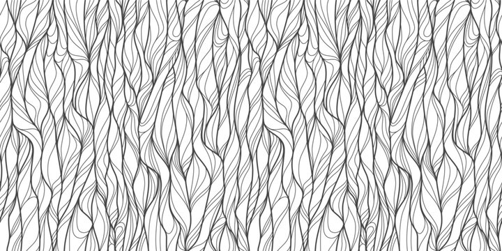 Abstract organic wavy lines pattern background. seamless nature foliage wave line background. Abstract wavy outline background.