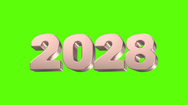 Rose Gold Number 2028 Green Background