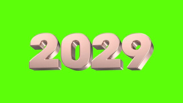 Rose Gold Number 2029 Green Background
