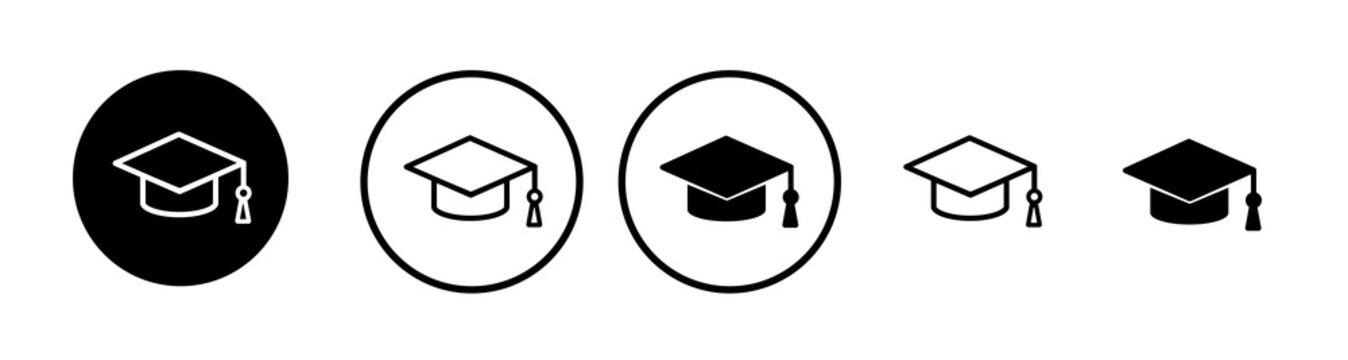 Education icon logo design. Graduation cap sign and symbol. Graduate. Students cap