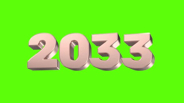 Rose Gold Number 2033 Green Background