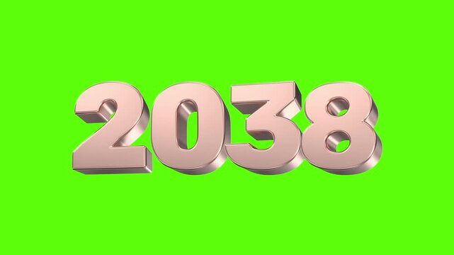 Rose Gold Number 2038 Green Background