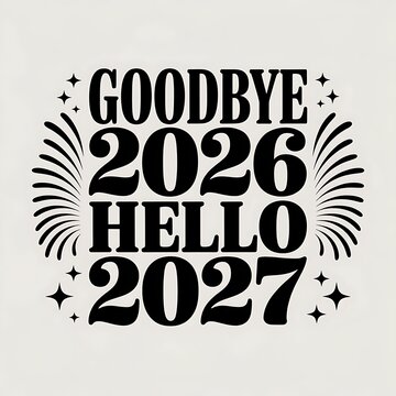 Creative design celebrating the transition from year 2026 to year 2027 with excitement