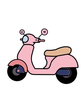 retro scooter vector illustration